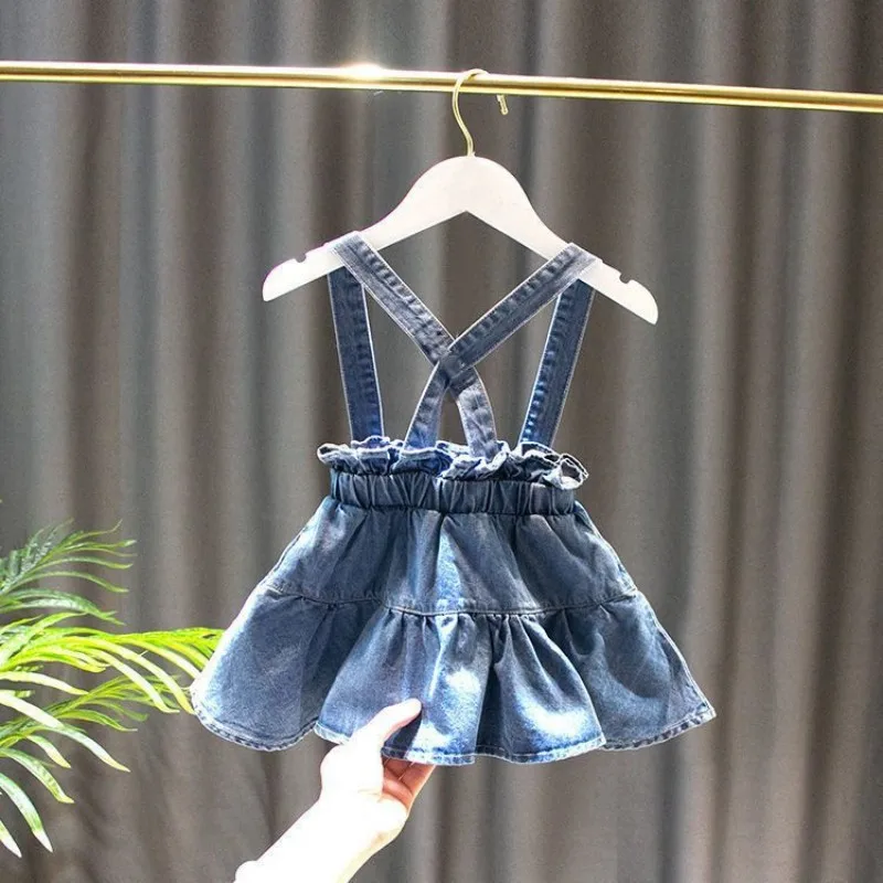 Camisa jeans infantil, conjunto de 2 peças, roupas de bebê, edição coreana, nova moda, primavera e outono