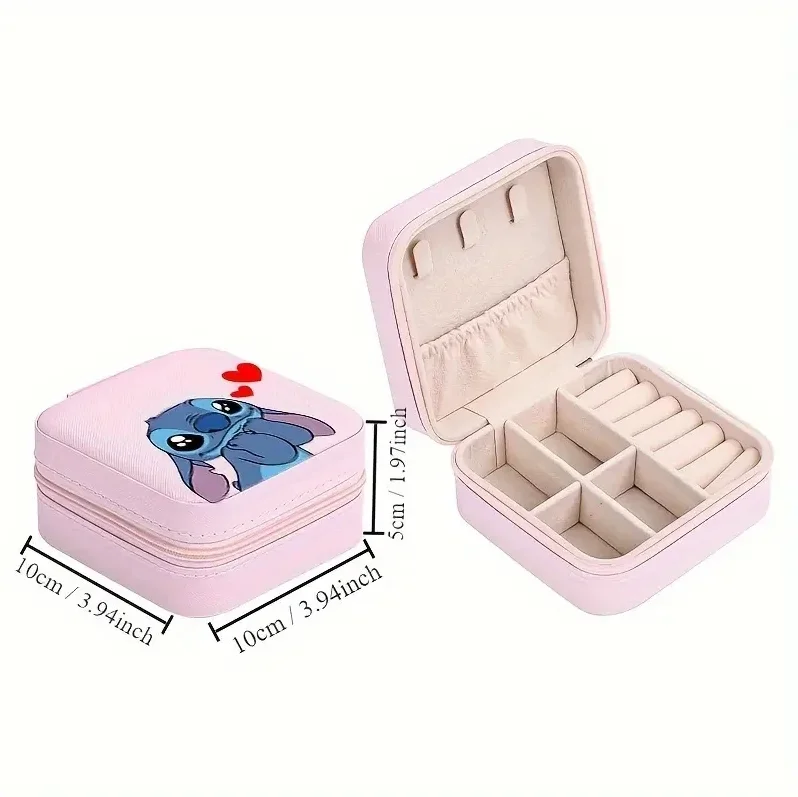 Stitch Portable Mini Jewelry Storage Box Travel Organizer Jewelry Case Jewelry Organizer Display Storage Earrings Holder Case