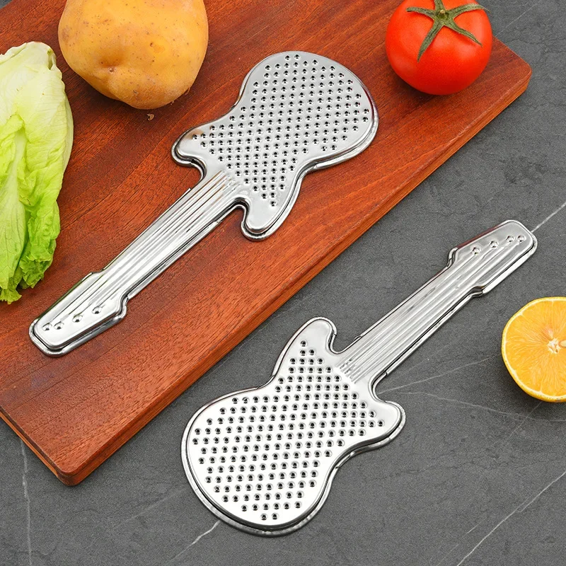 Stainless steel guitar shaped scraper, creative household potato peeler, kitchen small tool