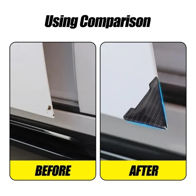 Car Door Corner Anti-Collision Protector Cover Carbon Fiber Door Corner Silicone Anti-Scratch Anti-bump Protection Stickers