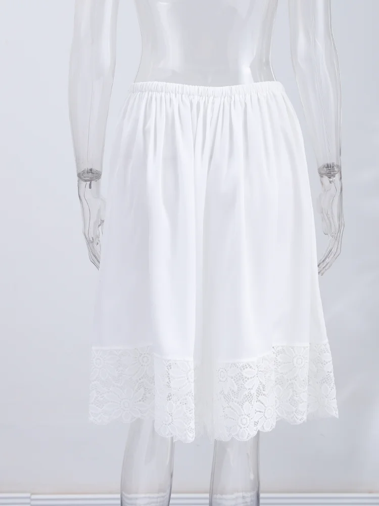 Lace Patchwork Shorts Women's Satin Pants Trim Bermuda Trousers High-Waisted Drawstring Loose Casual Wide-Leg Summer Wear