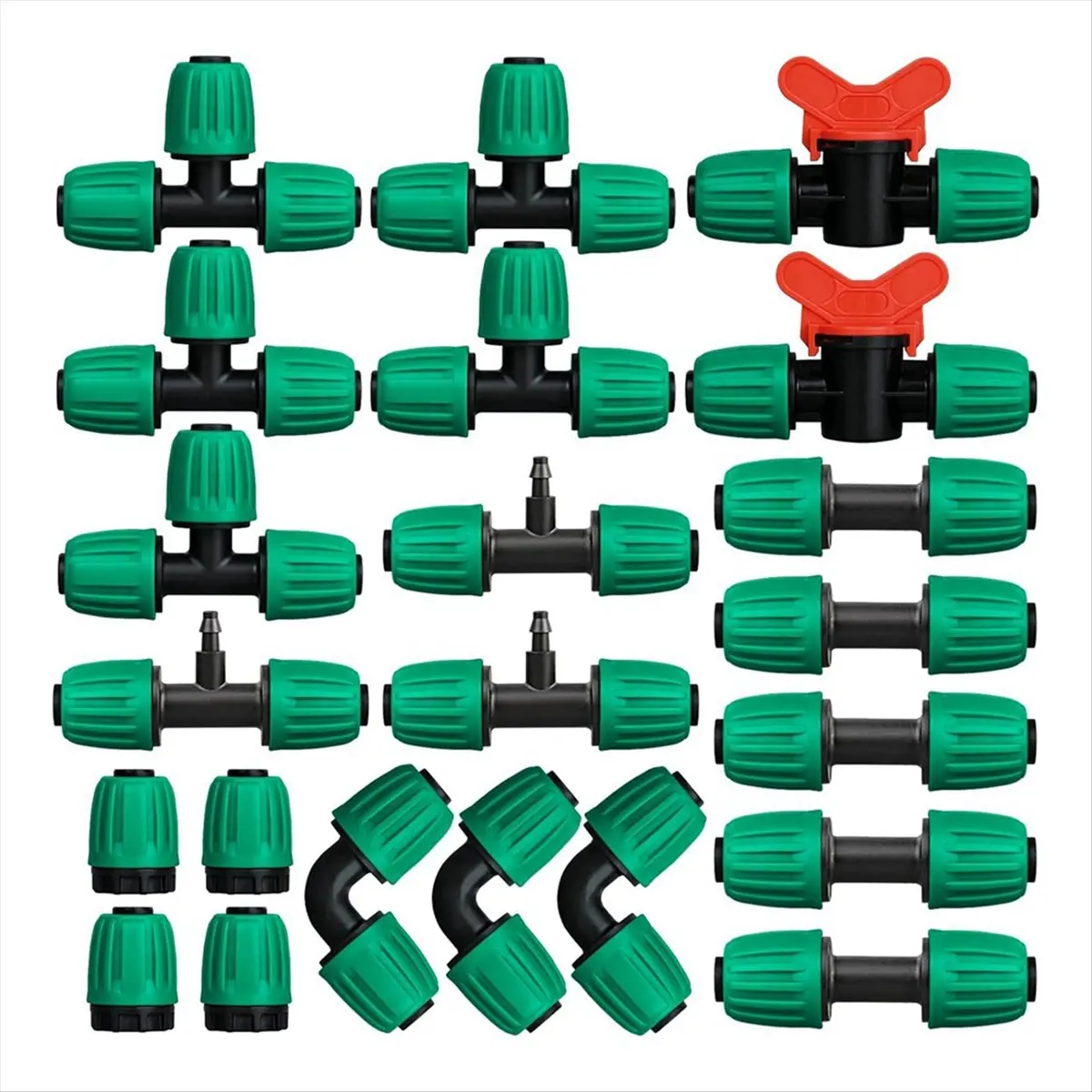 A20I 22 Pieces Drip Irrigation Fittings Kit for 1/2 Inch Pipe, Drip Irrigation Pipe Parts for Sprinkler System