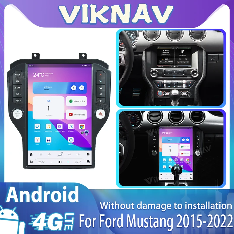 

Qualcomm Snapdragon GPS Navigation For Ford Mustang 2015-2022 Touch Screen 14.4inch Car Radio Multimedia player Head Unit 128GB