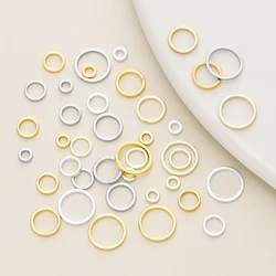 10/20Pcs/Pack 14K/18K Gold Color Plated Brass Close Jump Rings Split Rings Connector for Jewelry Necklace Making Accessories