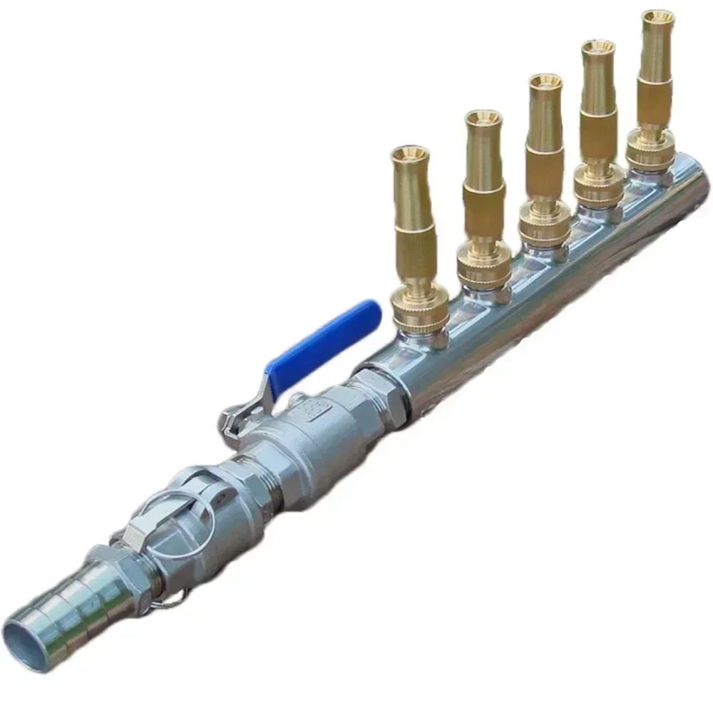 Customized multi head multi pass adjustable stainless steel pipe straight nozzle car wash garden irrigation sprinkler spray
