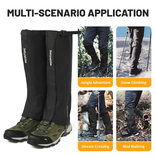 Imagen 2 del producto Naturehike-guêtres de nailon impermeables para hombre y mujer, impermeables, a prueba de viento, para senderismo, esquí, escalada en nieve, cubierta para zapatos antiarañazos al aire libre