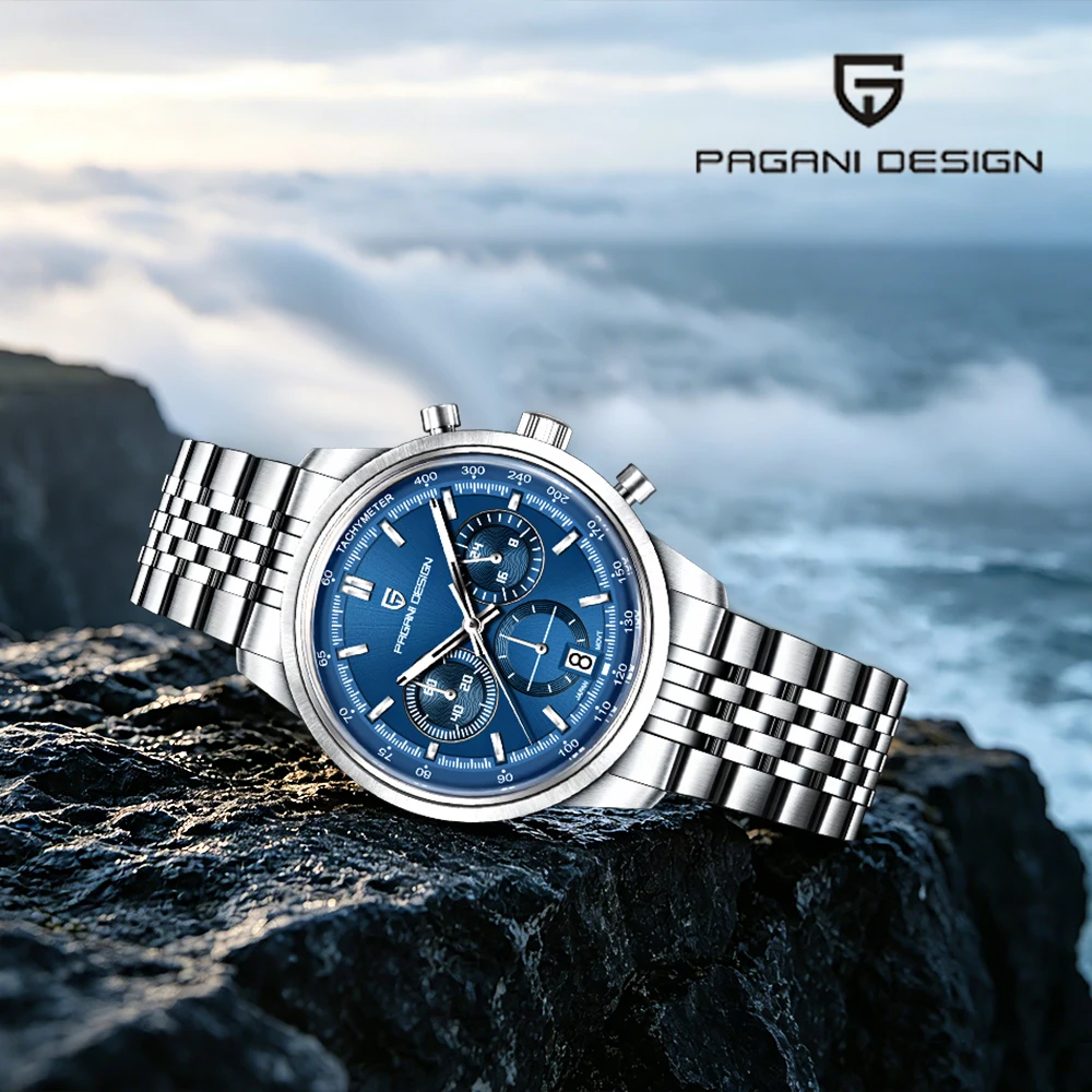 Pagani design watch 2026new business casual men's quartz watch speed VK63 chronograph sports waterproof calendar watches for men