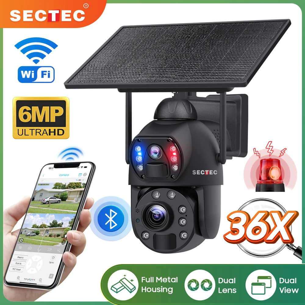 sectec camera de vigilancia ao ar livre com bateria solar zoom x zoom 36x com bateria solar ptz wi fi 4g 01