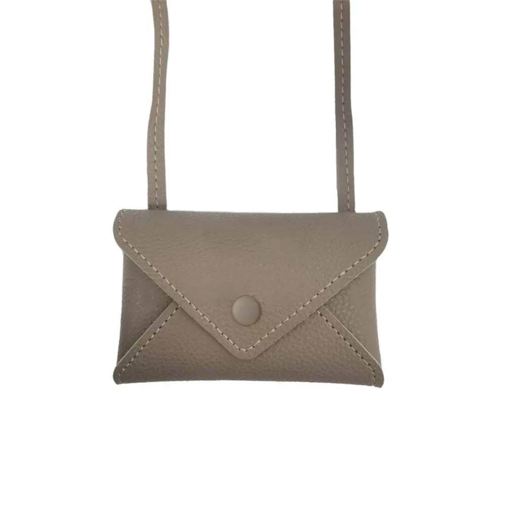 أزياء بو الجلود حقيبة صغيرة قلادة متعددة الوظائف 6 ألوان حقيبة كتف دائم بلون حقيبة كروسبودي التخزين