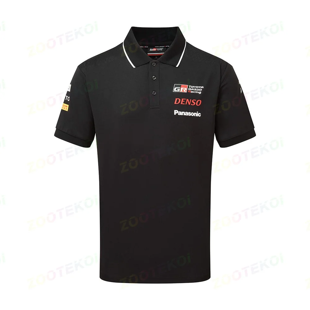 NEW 2023 Koszulka Polo Meska Team Black Gazoo F1 Racing Team Short Sleeve Polo Shirt Lapel Locomotive Car Workwear Customized