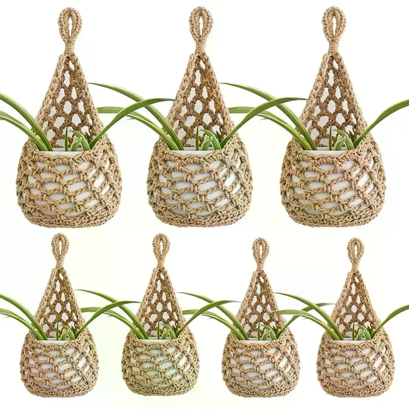 Hang Succulents: Boho Macrame Plant Hanger Basket Cotton Rope Woven Hanging Basket Net Pouch Home Decor