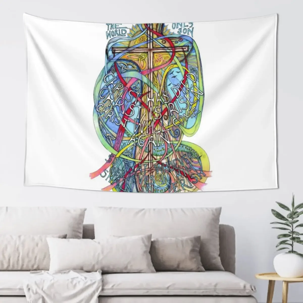 Christ is Risen Tapestry Wall Decoration Wall Deco Bedroom Decoration Tapestry