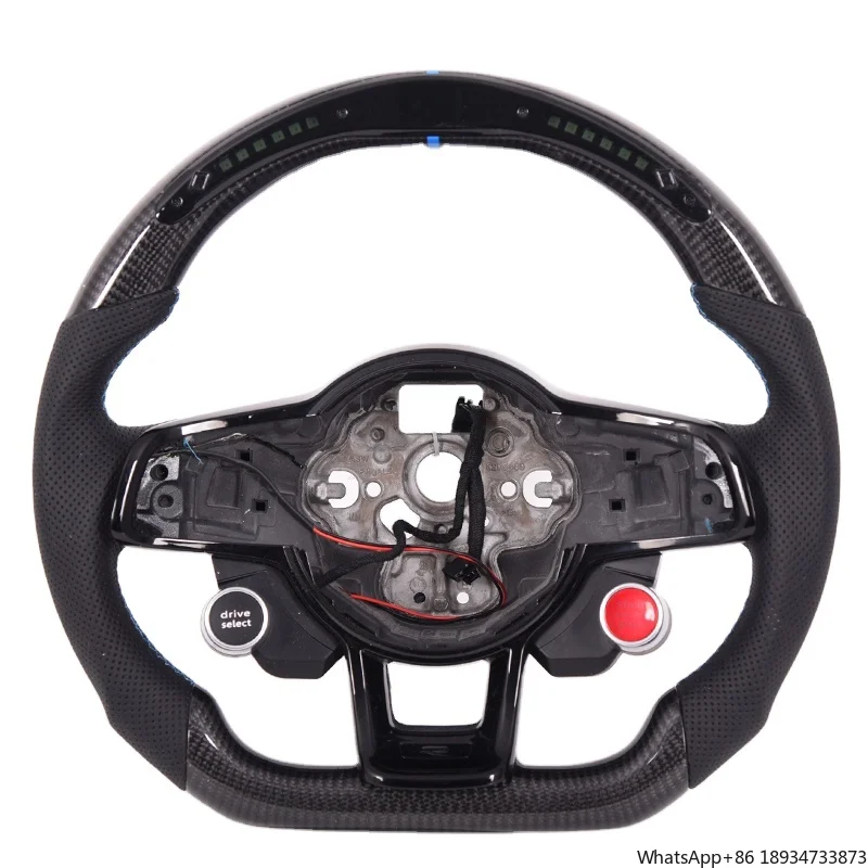 Host Sell Real Carbon Fiber Start Stop Button Steering Wheel For VW Mk7 Golf R