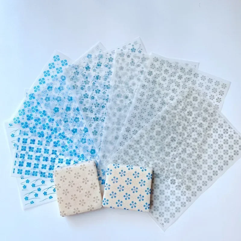 Oriental Pattern 80% Transparent Gift Paper Soap Packaging Paper ECO Friendly Translucent Wax Paper Customzied Logo 100pcs