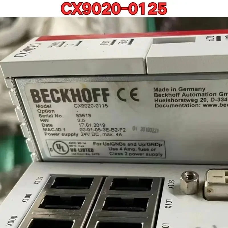 Second-hand PLC module CX9020-0125 function test is normal