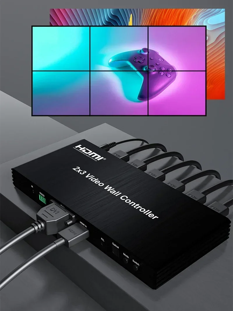 Controller per parete video 2x3 1080P 60Hz TV Splicing Display 2x3 2x2 3x2 4x1 5x1 6x1 6 Schermo Video Wall Stitching Processor Splicer