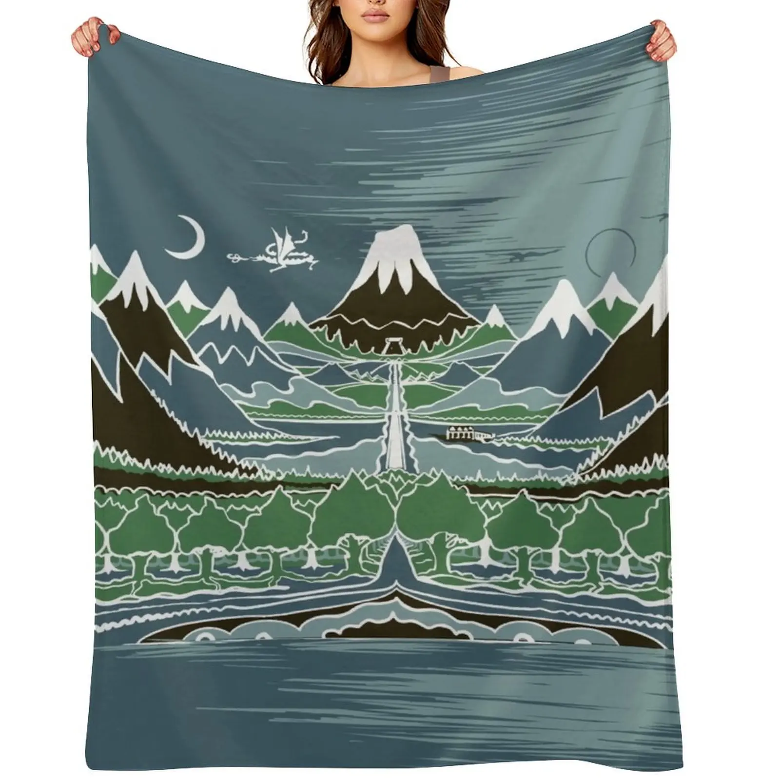 

Forest mountain path in the style of J.R.R.Tolkien Throw Blanket Blankets For Bed Tourist Luxury Brand Thermal Blankets