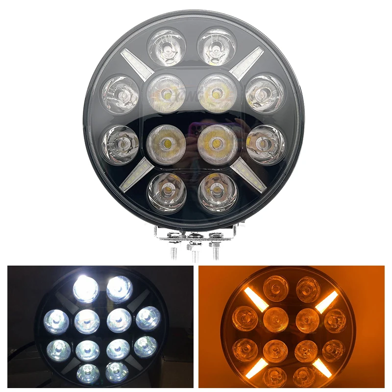 1PCS 9 inch Round 120W Led Work Light 12V 24V Yellow White Led DRL Off Road Fog Lamp For Lada Truck 4X4 4WD Car Accessoriesailer