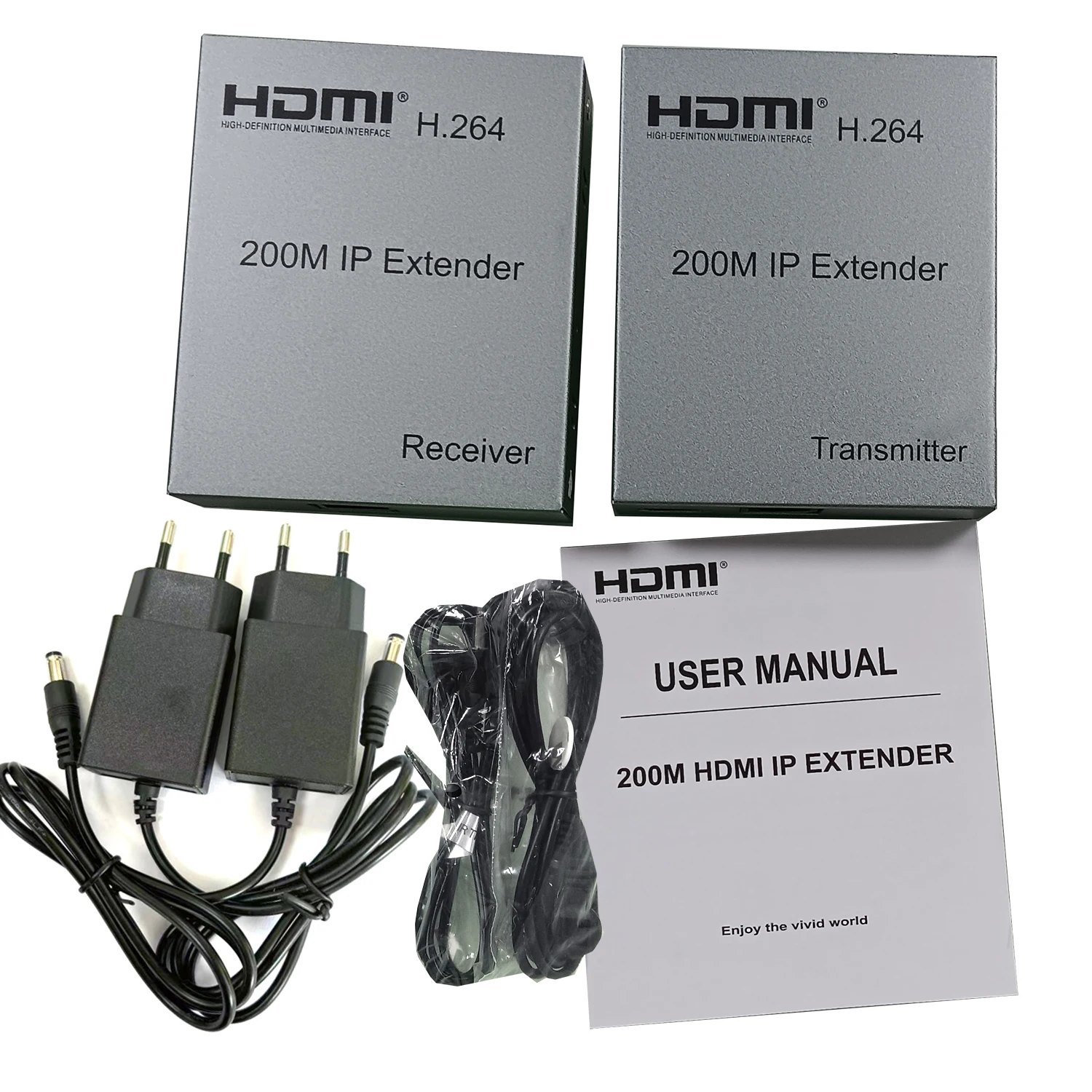 

H.264 200м IP HDMI RJ45 Ethernet-удлинитель через кабель CAT6, 1080p, передатчик-приемник видео для камеры, ноутбука, ПК, для подключения к телевизору