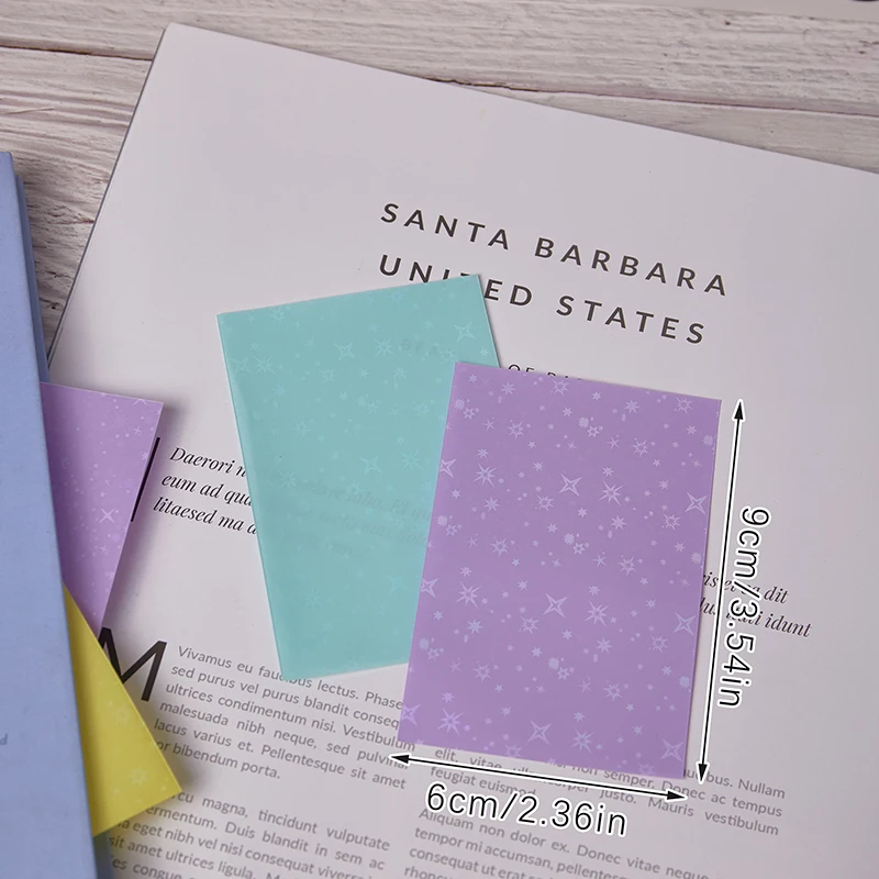 50Pcs/pack Glittery Star Colored Kpop Idol Photocard Card Sleeves Photo Cards Protective Storage Bag