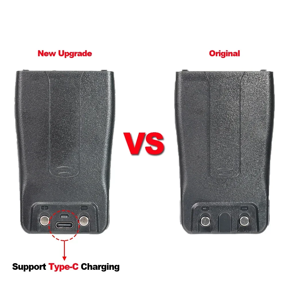 For BAOFENG BF-888S Pro Battery Upgraded Type-C (USB-C) Charging For BF888S/777S/666S BF-C1 For Retevis H777 RT21 RT24 RT28