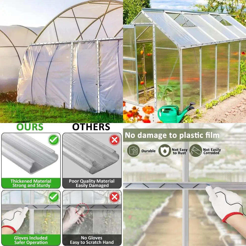 

20 Sets of 6.6mm PVC Coated Spring Wire and Alloy U-Channel with Nylon Gloves and Poly Film Shade Cloth