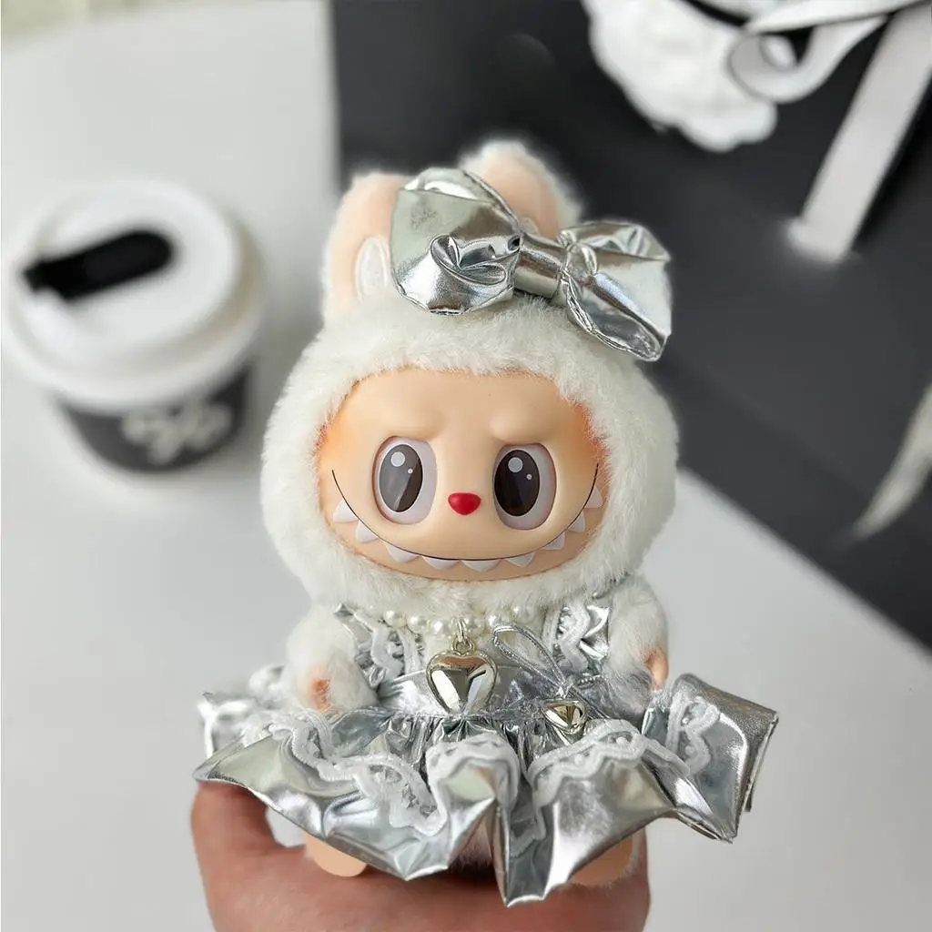 Mini Ropa para muñecas, accesorios para Ropa Labubu de 15-17cm y Vestido de muñeca de algodón de 10cm, traje, collar, Ropa