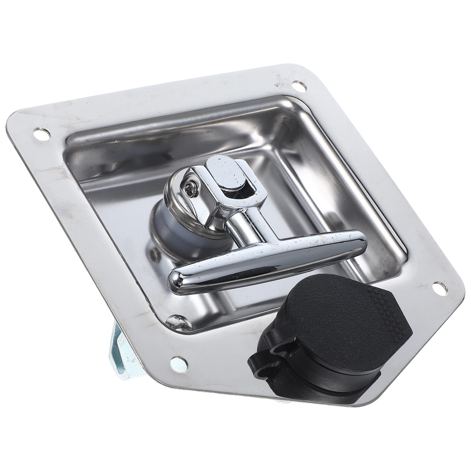 

Stainless Steel Panel Lock T-shaped Toolbox Latch for RV Trailer UTV ATV Silver Cover Practical Paddle Lock Replacement Handle