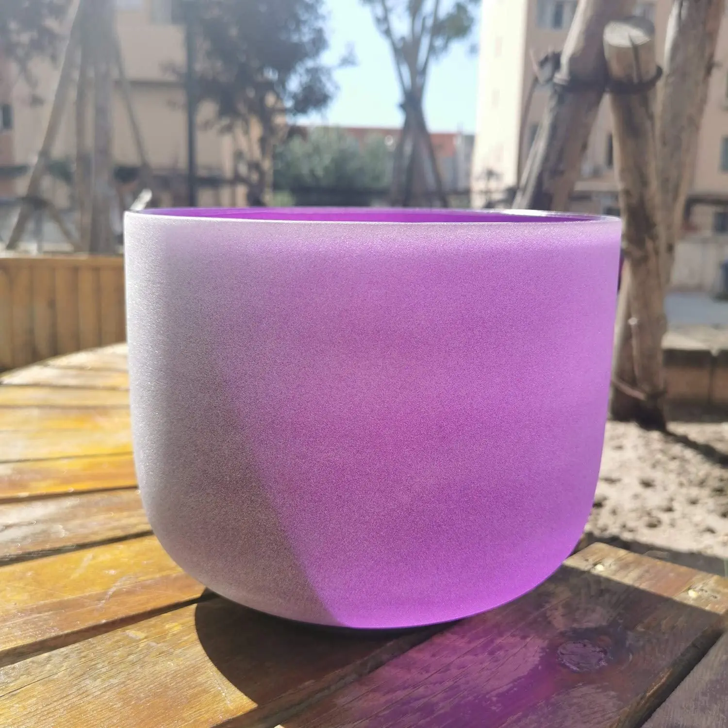 7 inch 8 inch and 9 inch Purple Quartz Crystal Frosted Singing Bowl Set Spot Goods Toneless Requirement