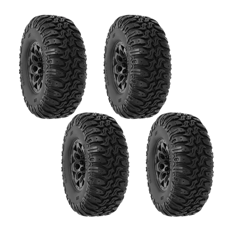 4PCS 105Mm 1.9 Beadlock Wheel Rim Tire Set For 1/10 RC Crawler Car Traxxas TRX4 RC4WD D90 Axial SCX10 II III Redcat MST