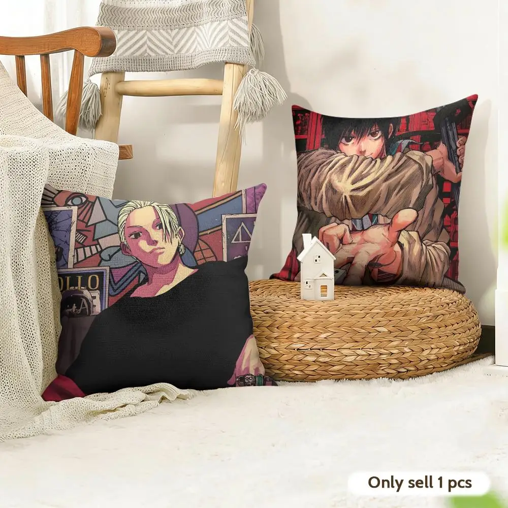 Anime S-SAKAMOTO DAYS Cushion Cover Organic Linen Square Pillow Case Durable Non-Allergenic And Kind To Skin