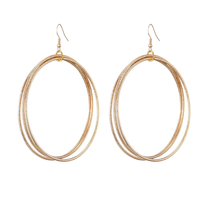 Fashion Exaggerated 7cm Big Round Hoop Earrings For Women Large Circle Simple Drop Dangle Earrings Jewerly Gold Silver Color