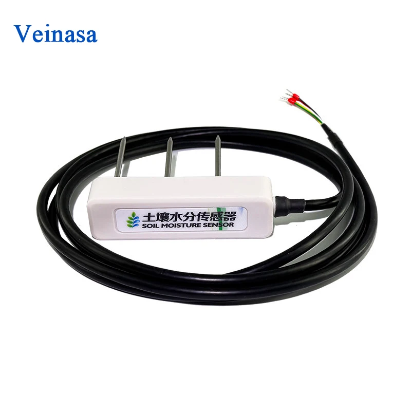 Veinasa TR-THC03D-RS485 Soil Temperature Moisture Conductivity Sensor RS485 Output 12-30V Supply 3% Accuracy 0-2V Output