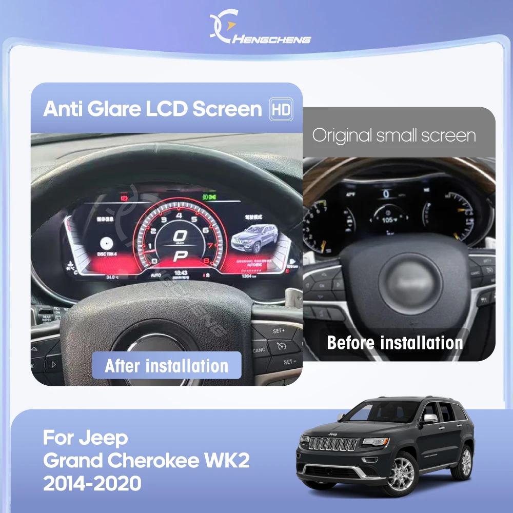 

12.3inch Original Digital LCD Dashboard For Jeep Grand Cherokee WK2 2014-2020 3D model Cluster instrument Cockpit speedometer