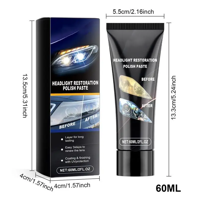 Car Headlight Restoration Polishing Cleaner Care Headlamp Scratch Remover Repair Cleaning Paste Remove Headlight Polish Liquid