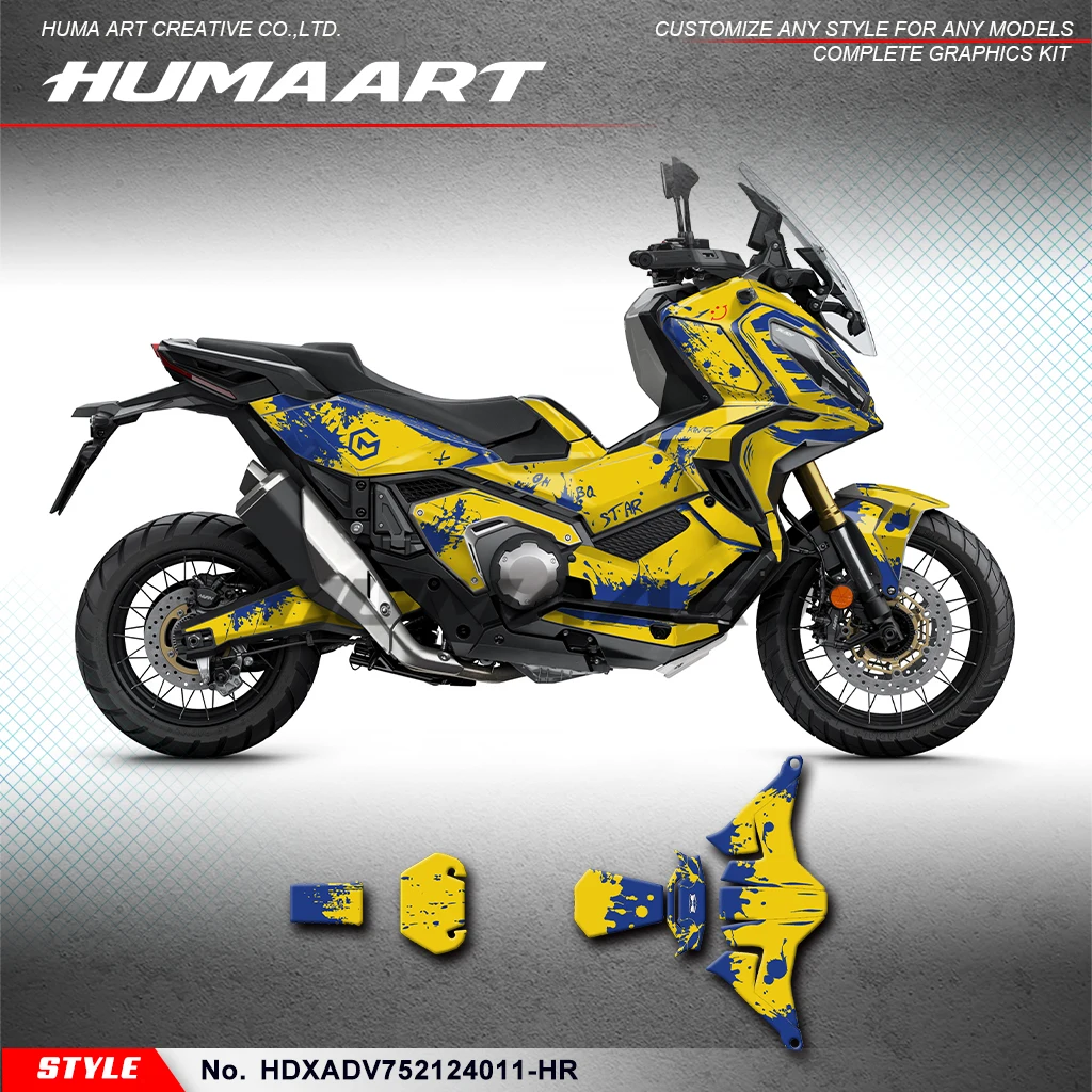 

HUMAART Graphics Decal Kit Stickers Complete for Honda X-ADV 750 2021 2022 2023 2024, Shield, Style No.HDXADV752124011-HR