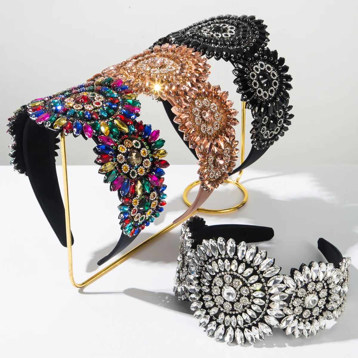 

European and American New Creative Retro Baroque Heavy Industry Diamond Luxury Headband Women's Hair Accessories