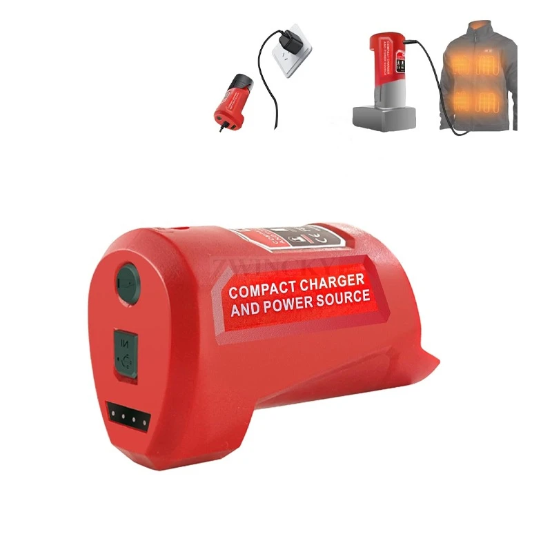 

Адаптер Power Souce для зарядного устройства M12 с USB-портом и розеткой DC12V для Milwaukee 48-59-1201 49-24-2310 Зарядное устройство 12 В