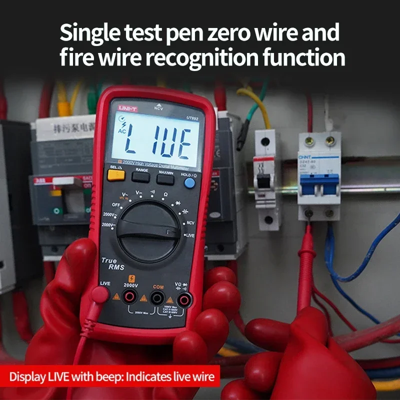 

UNI-T UT892 Digital Multimeter 2000V High Voltage Tester AC DC Voltage Meter Capacitance Resistance NCV LIVE Diode VFC Analyzer