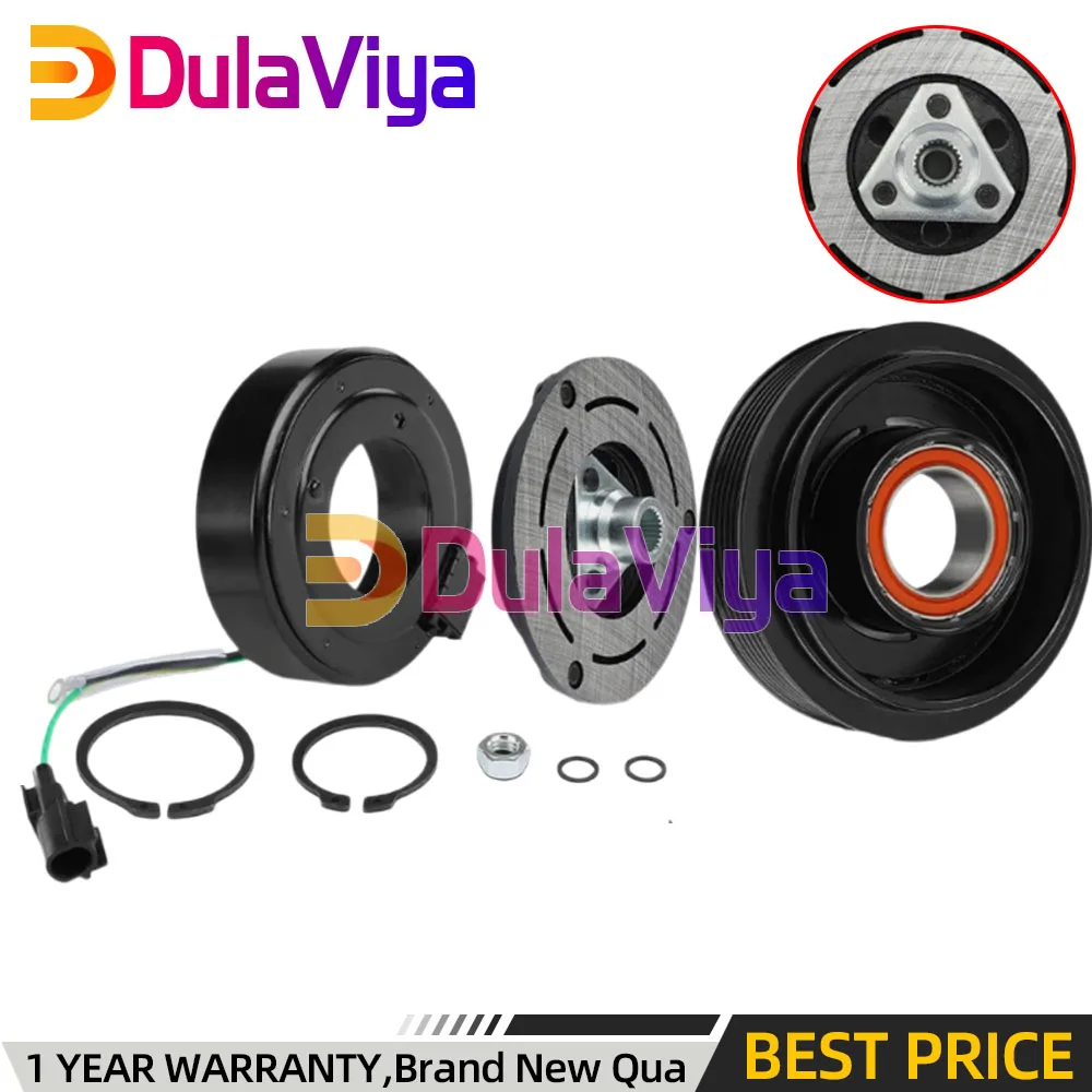 

AC Compressor Clutch Kits with 6 Grooves Pulley For Volvo S60 2015-2016 S80 XC60 L4 2.0L 31332528 36002152 36010254 36011277