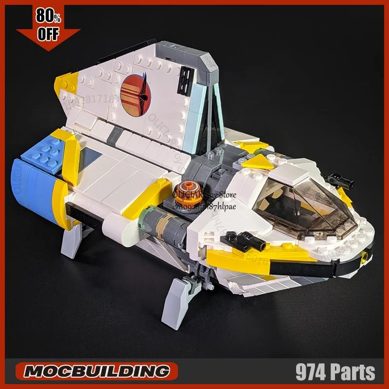 

Конструктор Space Battle Phantom II MOC: Модель звездолета ближнего действия, технологичные блоки, DIY-сборка, игрушки для демонстрации, рождественские подарки
