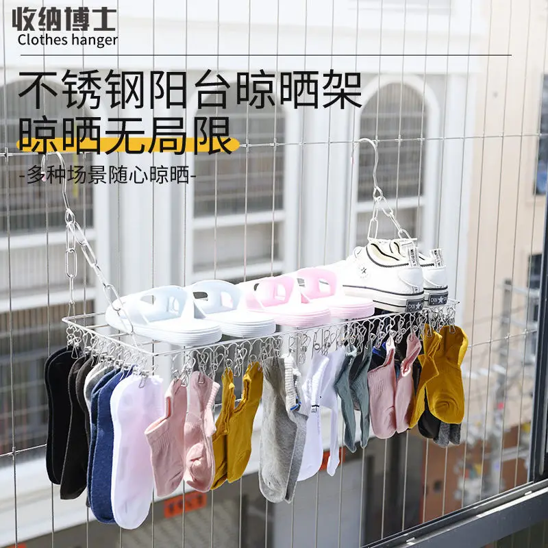 100Clips Stainless Steel Windproof Clothespin Laundry Hanger Clothesline Sock Towel Bra Drying Rack Clothes Peg Hook Airer Dryer