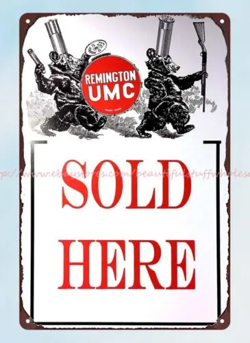 Remington UMC 21 Sold Here metal tin sign pub shop  posters