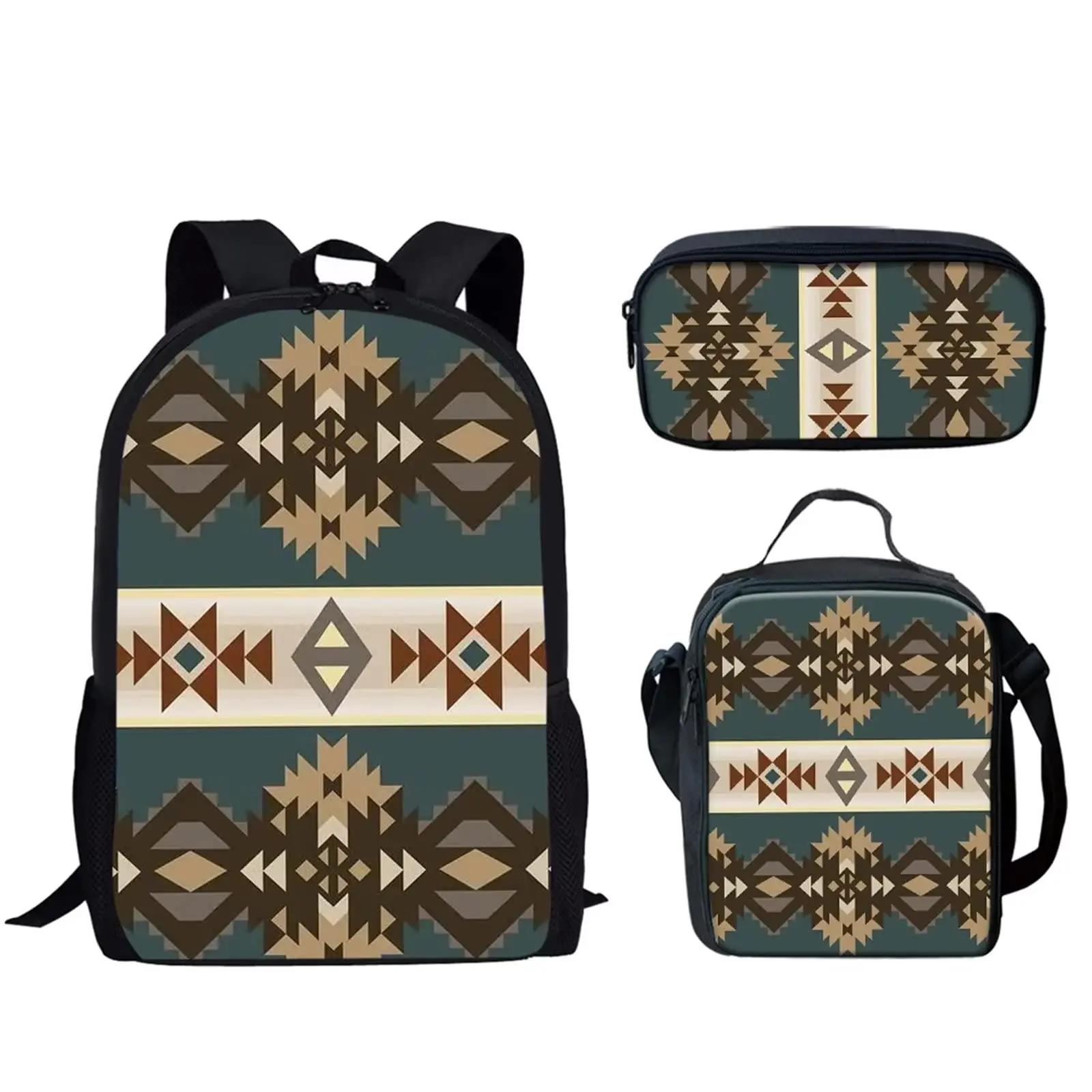 

Hip Hop Polynesian Traditional Tribal 3pcs/Set Backpack 3D Print Student Bookbag Travel Laptop Daypack Lunch Bags Pencil Case