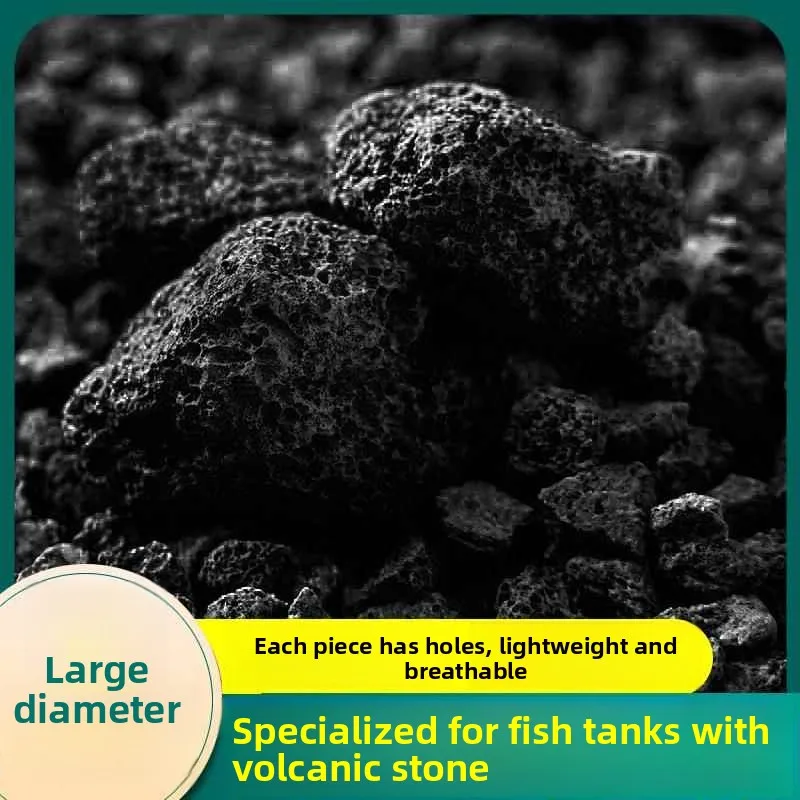 Large Black Volcanic Rock Pure Basalt Aquarium Water Purification Filter Pad Landscape Simulation Mountain Half Turtle Pet Su...