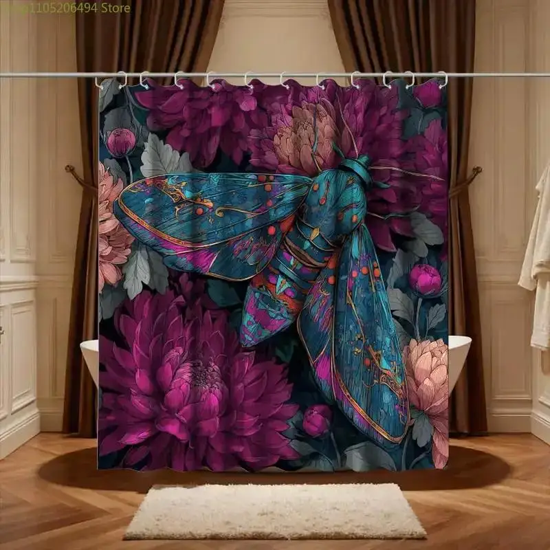 

1 шт. занавеска для душа, креативный коллаж, бумажный декор для душа, в комплекте 12 крючков, 180x180 см, для ванной комнаты