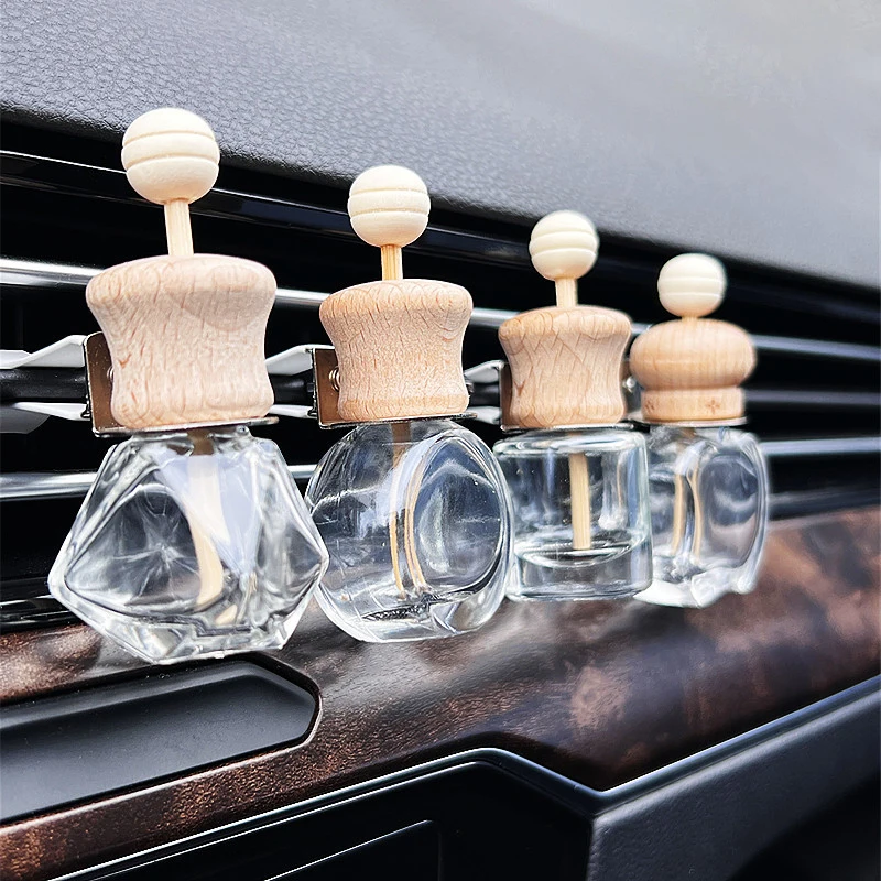 【YY34】Air Freshener Car Perfume Clip Essential Oil Diffuser Vent Empty Glass Bottle Decoration Aromatherapy Glass Bottle[ZH]