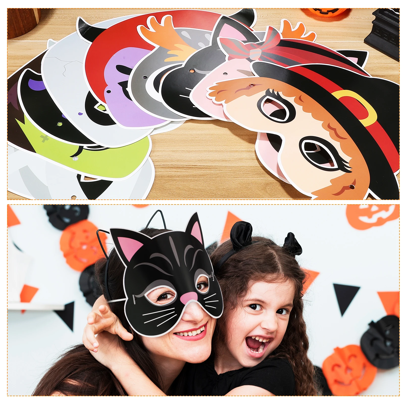 

9 Pieces Halloween Mask Kit Elastic Band Masquerade Party Supplies Reusable Cosplay Masks Props Festival Accessories Adult