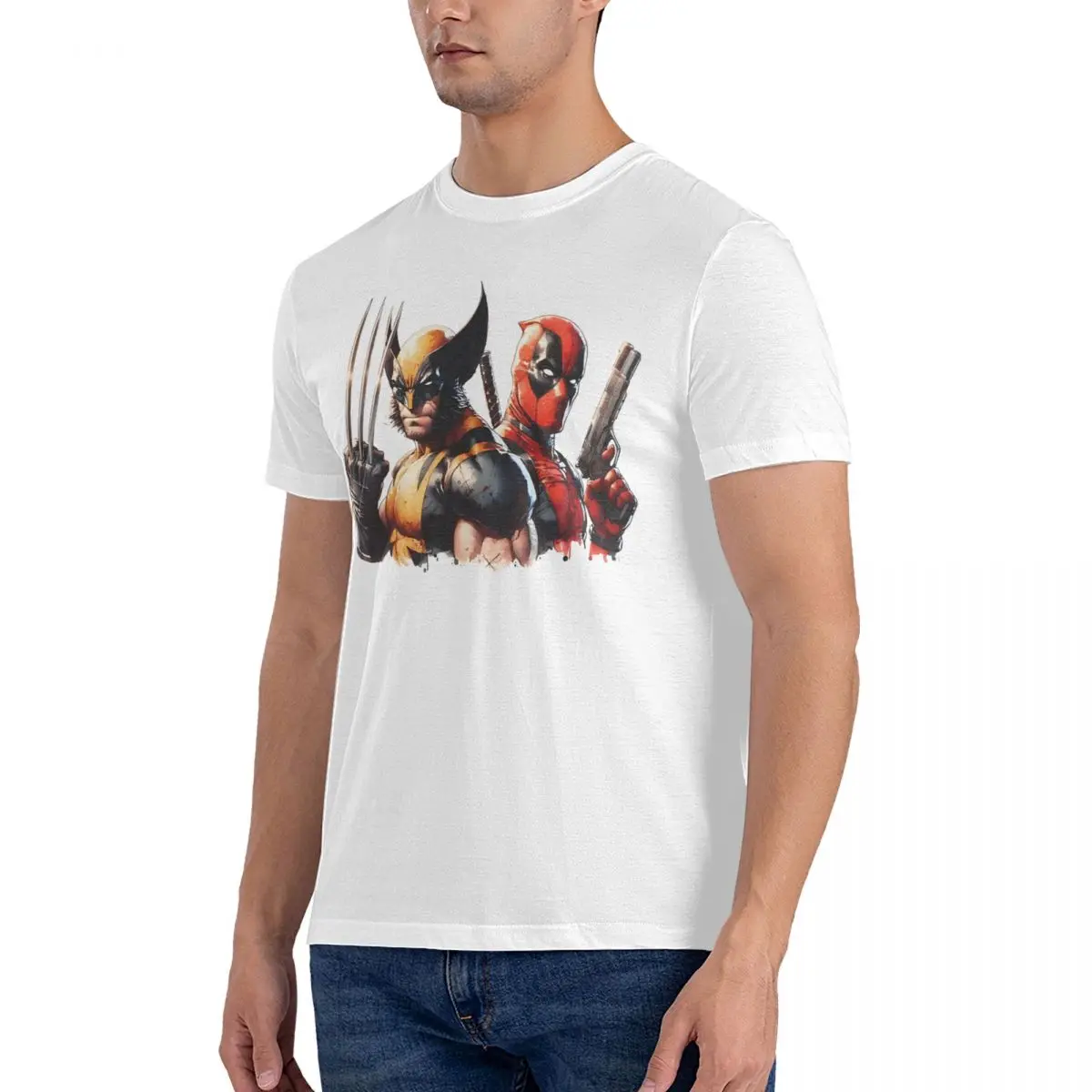 Logan And Wade T Shirts Cotton Amazing T-Shirt O Neck Marvel Deadpool & Wolverine Tees Short Sleeve Clothing Birthday Present