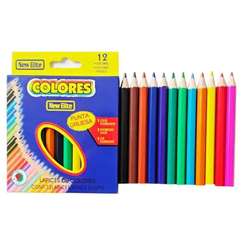 12 لونًا من أقلام الرصاص الصغيرة الاحترافية المصنوعة من الخشب الزيتي الناعم للألوان المائية للمدرسة والرسم واللوازم الفنية